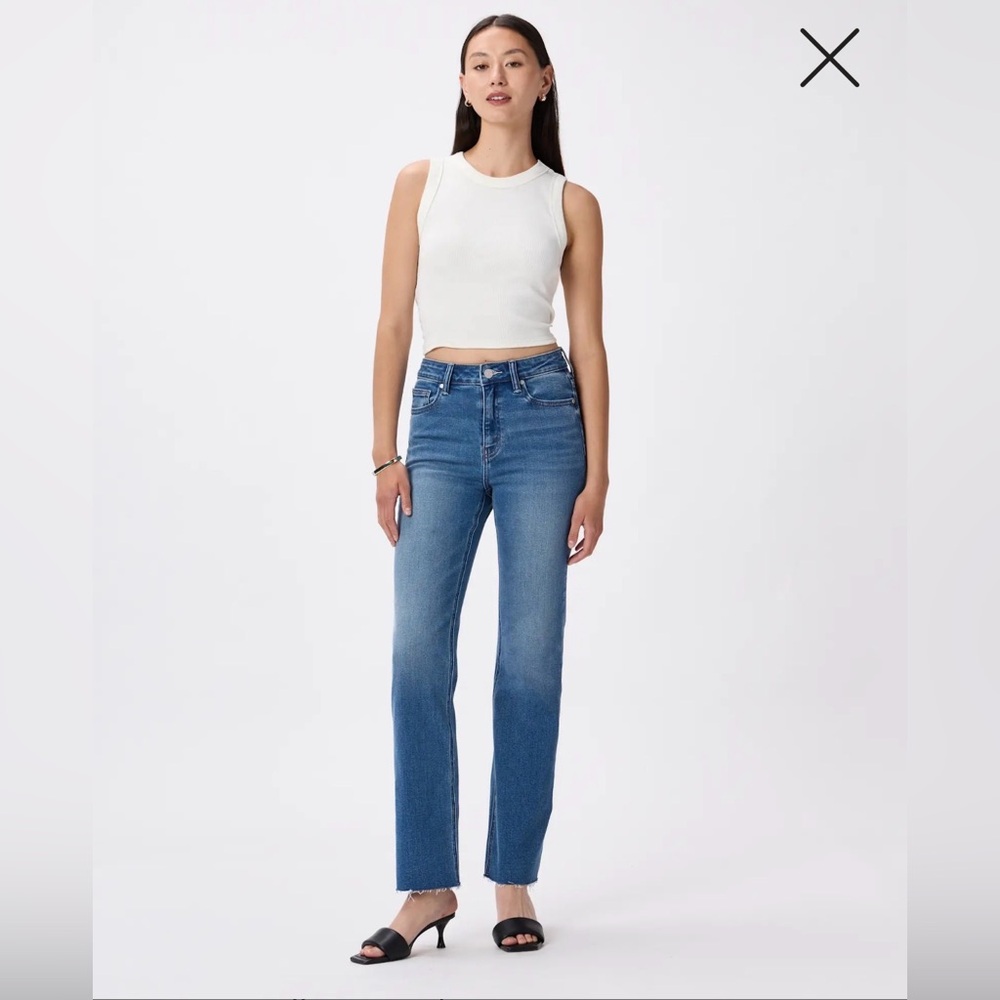 Quince Stretch High Rise Straight Jeans